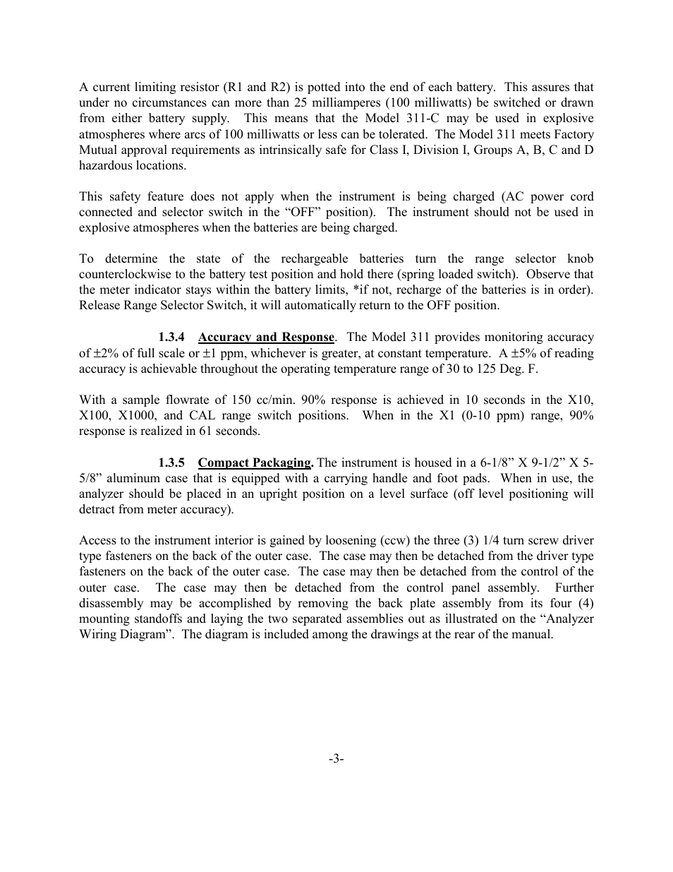 Teledyne 311 - Portable trace oxygen analyzer User Manual | Page 6 / 19