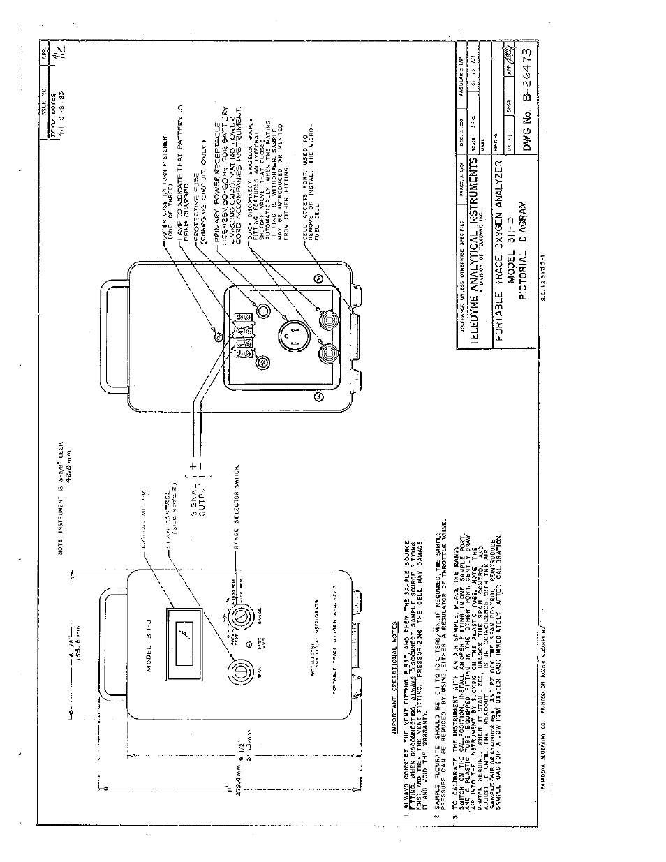 Teledyne 311D - Portable trace oxygen analyzer with digital meter User Manual | Page 16 / 18