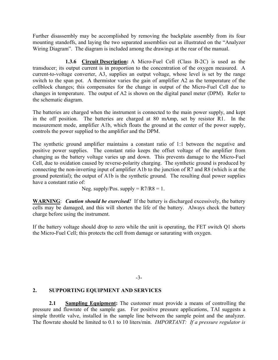 Teledyne 311D - Portable trace oxygen analyzer with digital meter User Manual | Page 5 / 18