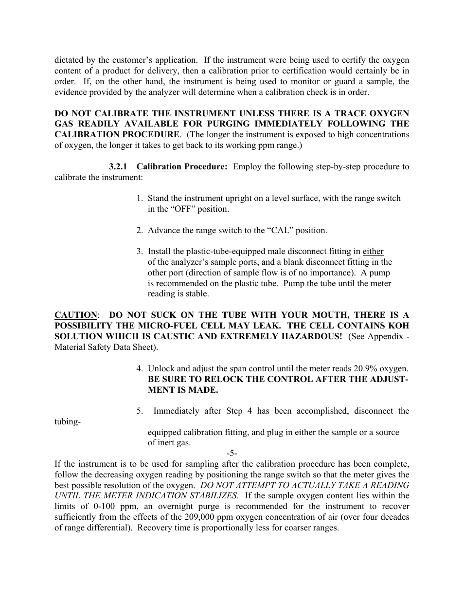 Teledyne 311D - Portable trace oxygen analyzer with digital meter User Manual | Page 7 / 18