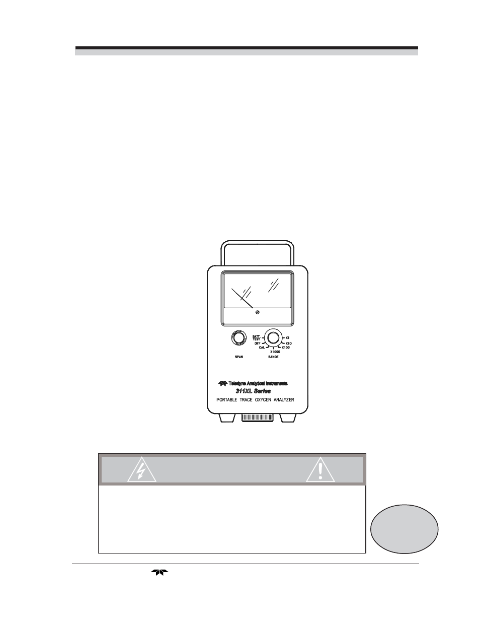 Teledyne 311XL - Portable trace oxygen analyzer User Manual | 18 pages