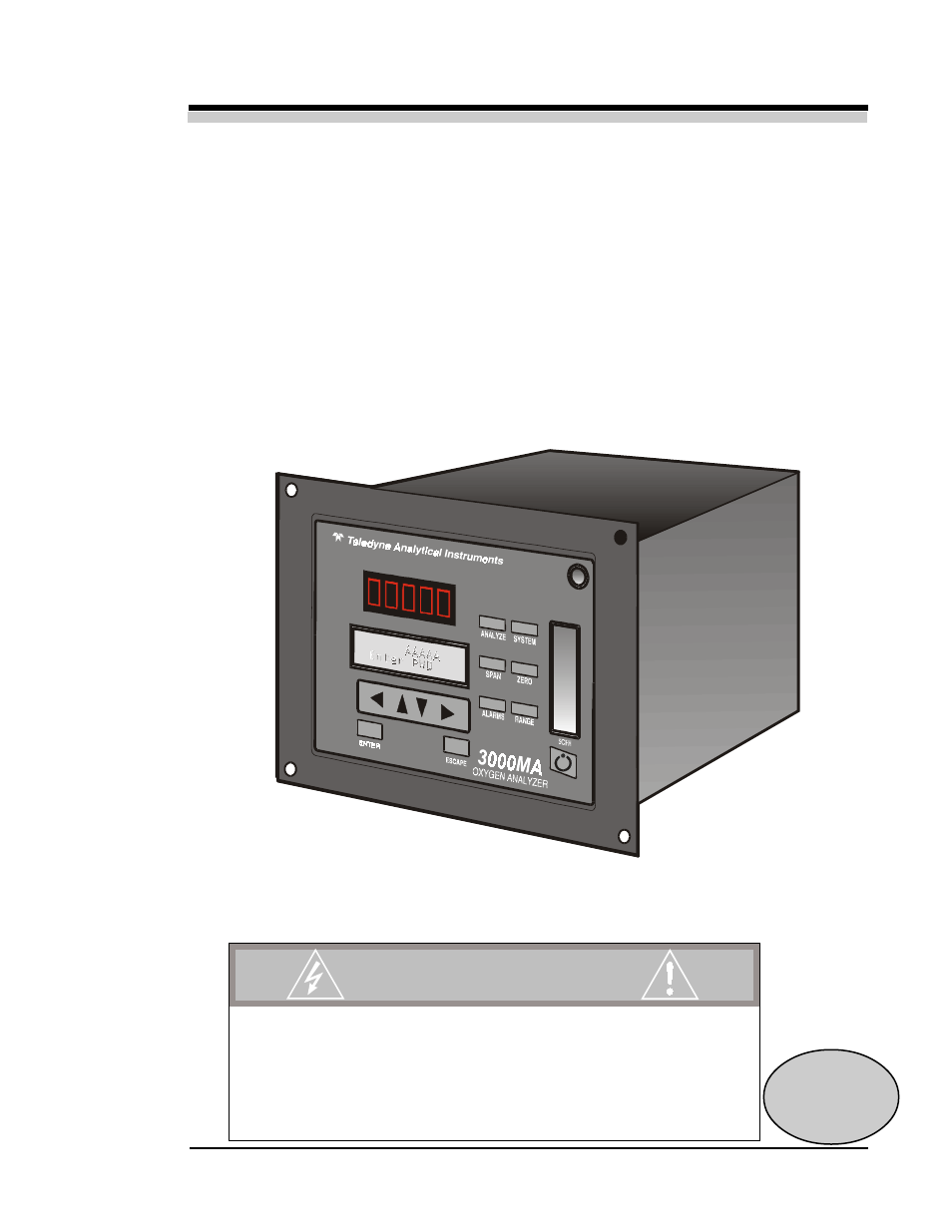 Teledyne 3000MA - Paramagnetic oxygen analyzer User Manual | 63 pages