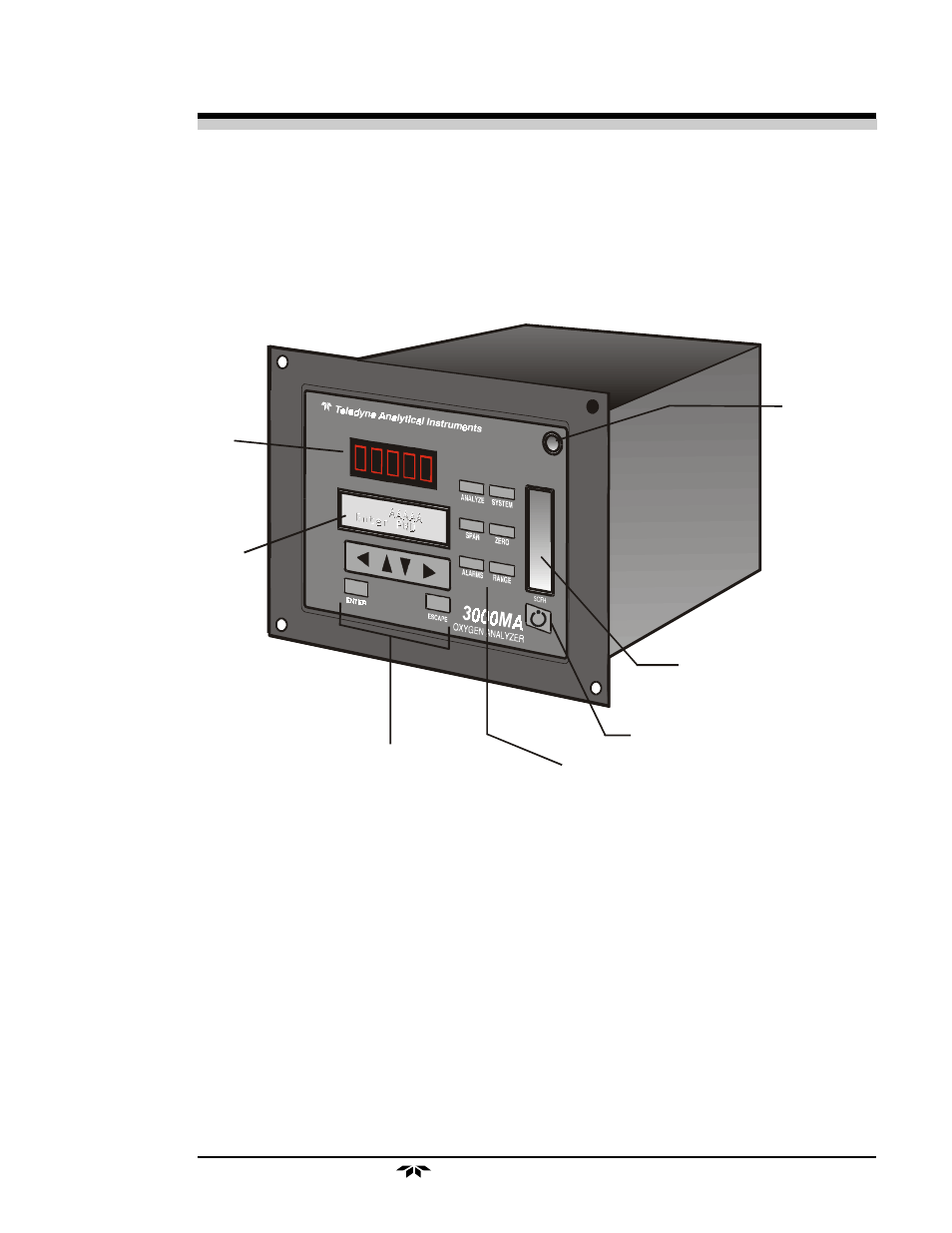 5 front panel (operator interface) | Teledyne 3000MA - Paramagnetic oxygen analyzer User Manual | Page 9 / 63