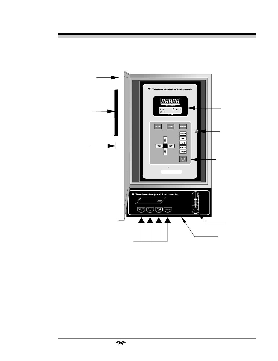 5 front panel (operator interface) | Teledyne 3000MB - Paramagnetic oxygen analyzer User Manual | Page 9 / 59
