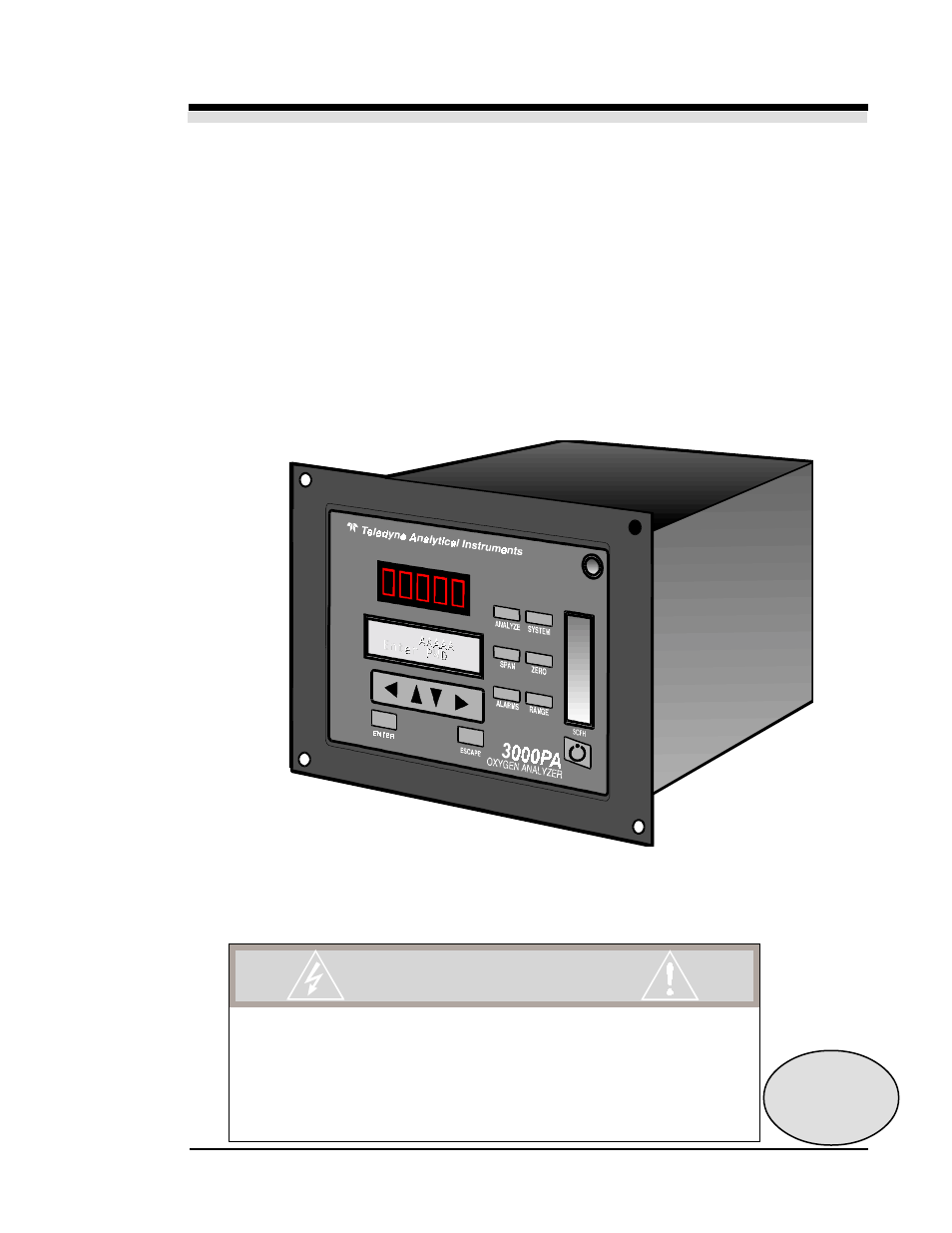 Teledyne 3000PA - General purpose percent oxygen analyzer User Manual | 69 pages