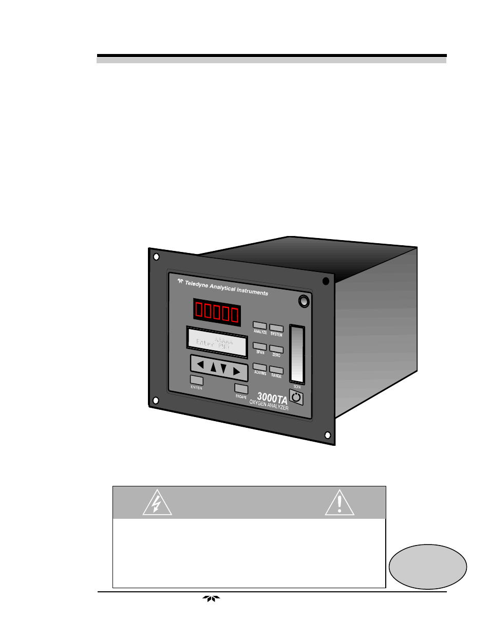 Teledyne 3000TA - General purpose trace oxygen analyzer User Manual | 75 pages