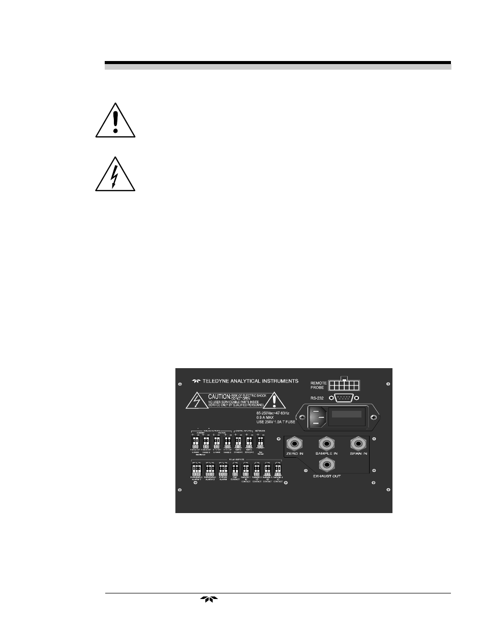 Teledyne 3000TA - General purpose trace oxygen analyzer User Manual | Page 61 / 75