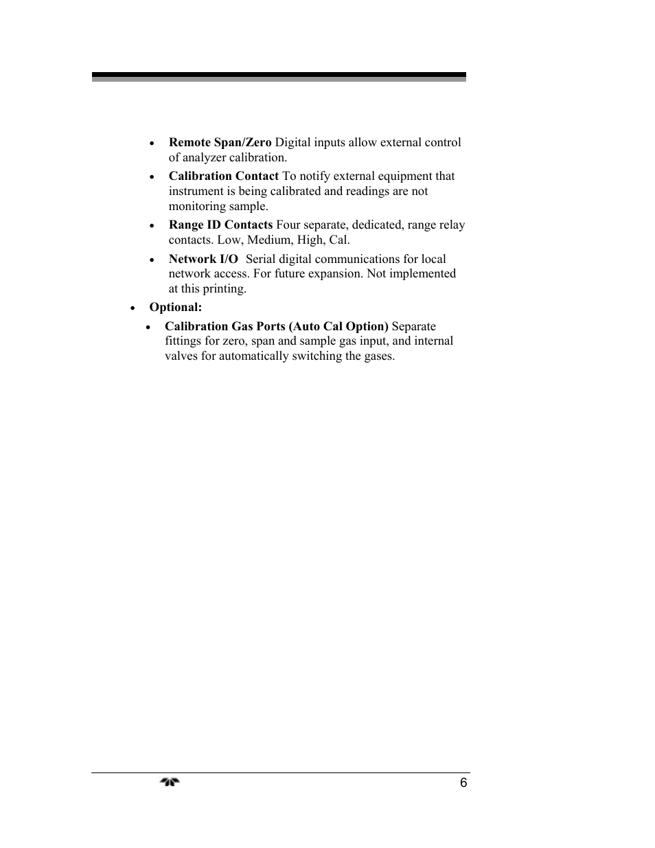 Teledyne 3000TA-EU - General purpose trace oxygen analyzer User Manual | Page 18 / 89