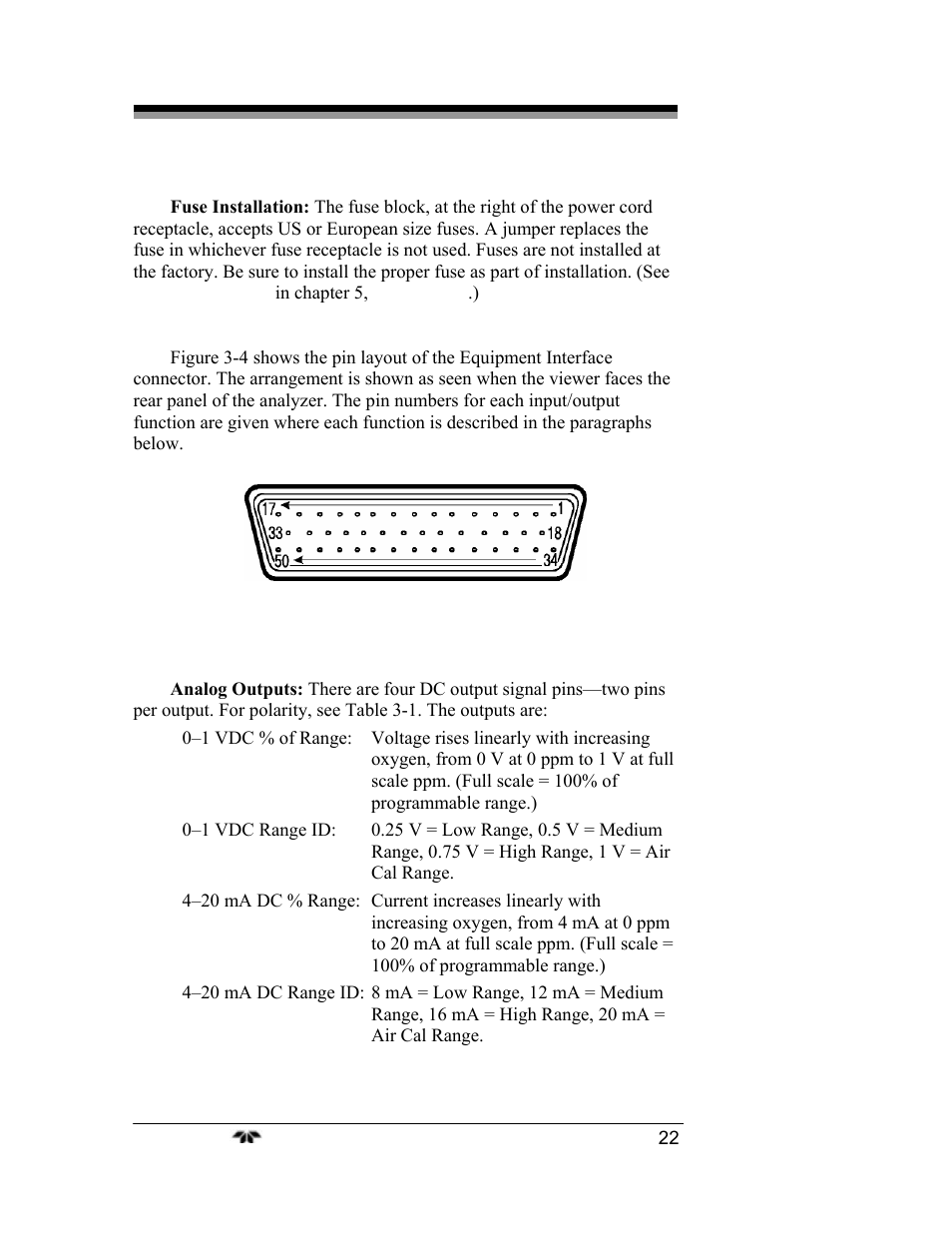 Teledyne 3000TA-EU - General purpose trace oxygen analyzer User Manual | Page 34 / 89