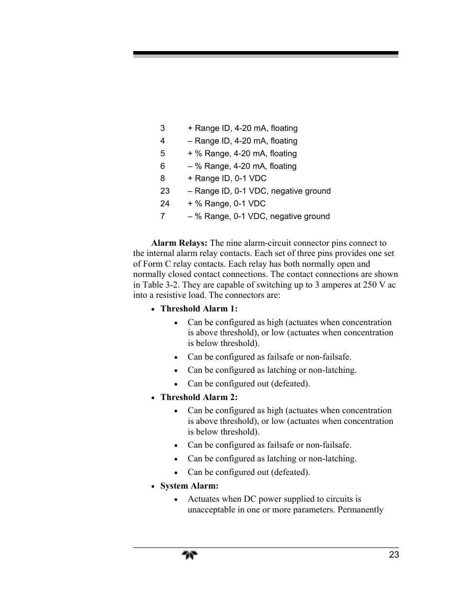 Teledyne 3000TA-EU - General purpose trace oxygen analyzer User Manual | Page 35 / 89