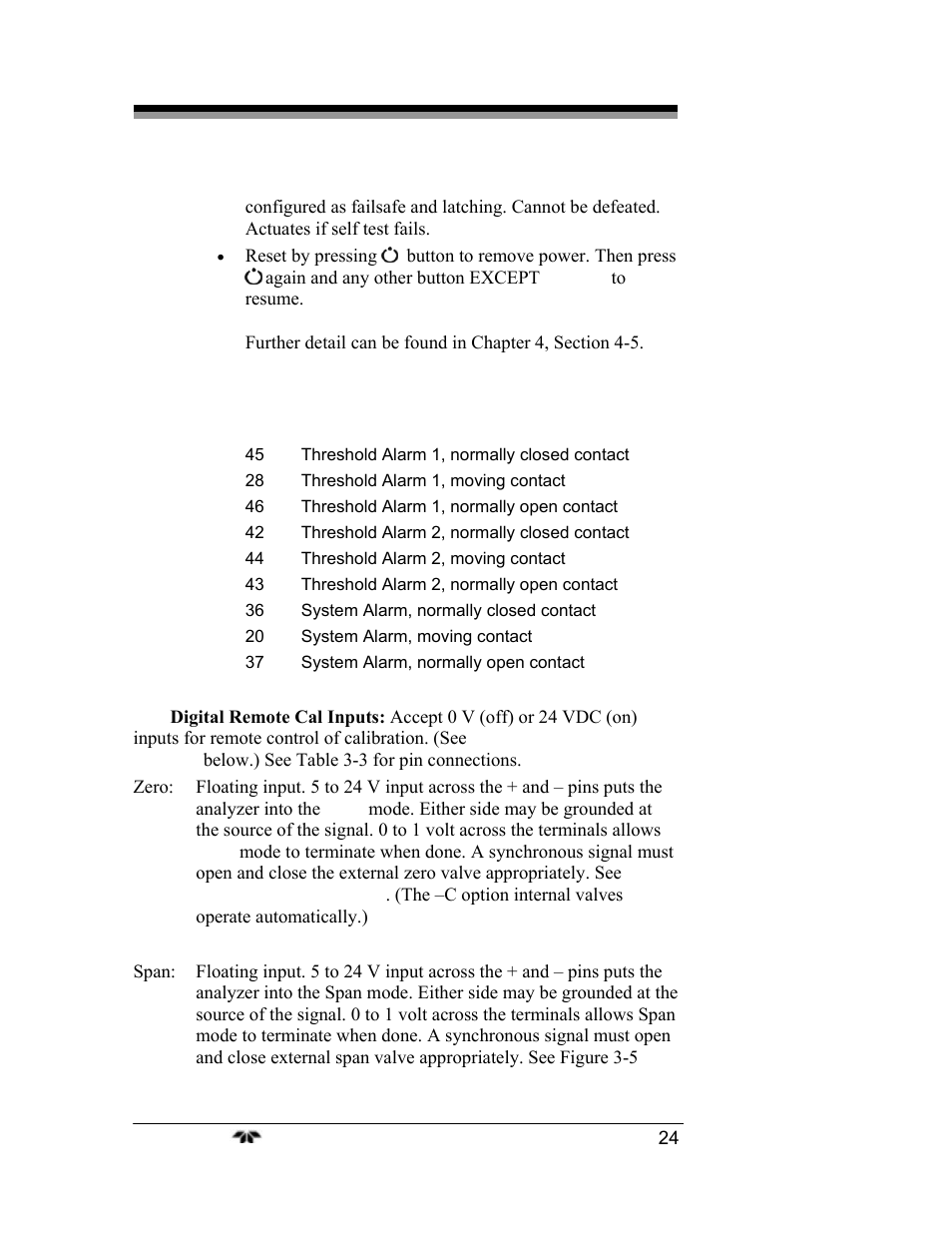 Teledyne 3000TA-EU - General purpose trace oxygen analyzer User Manual | Page 36 / 89