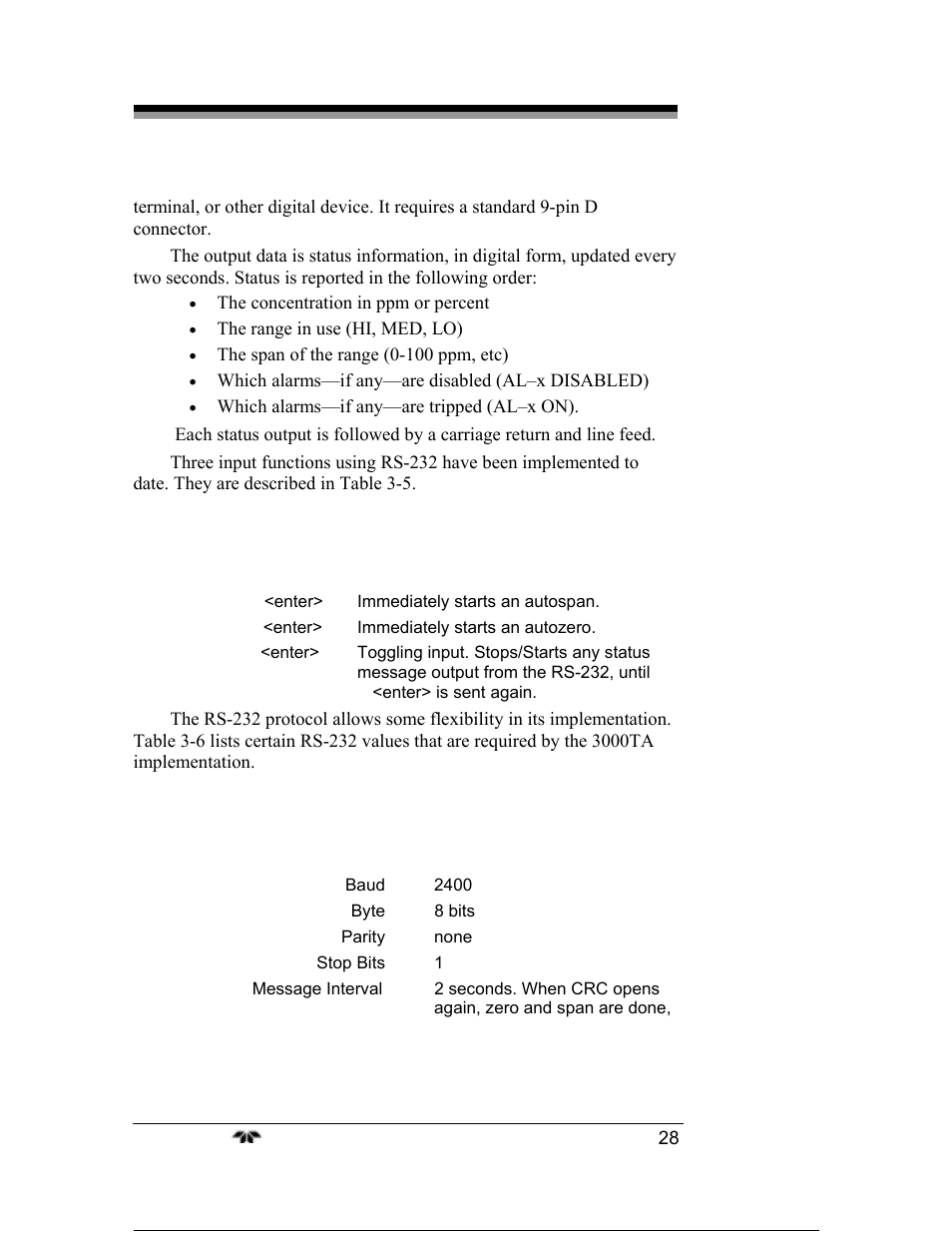 Teledyne 3000TA-EU - General purpose trace oxygen analyzer User Manual | Page 40 / 89