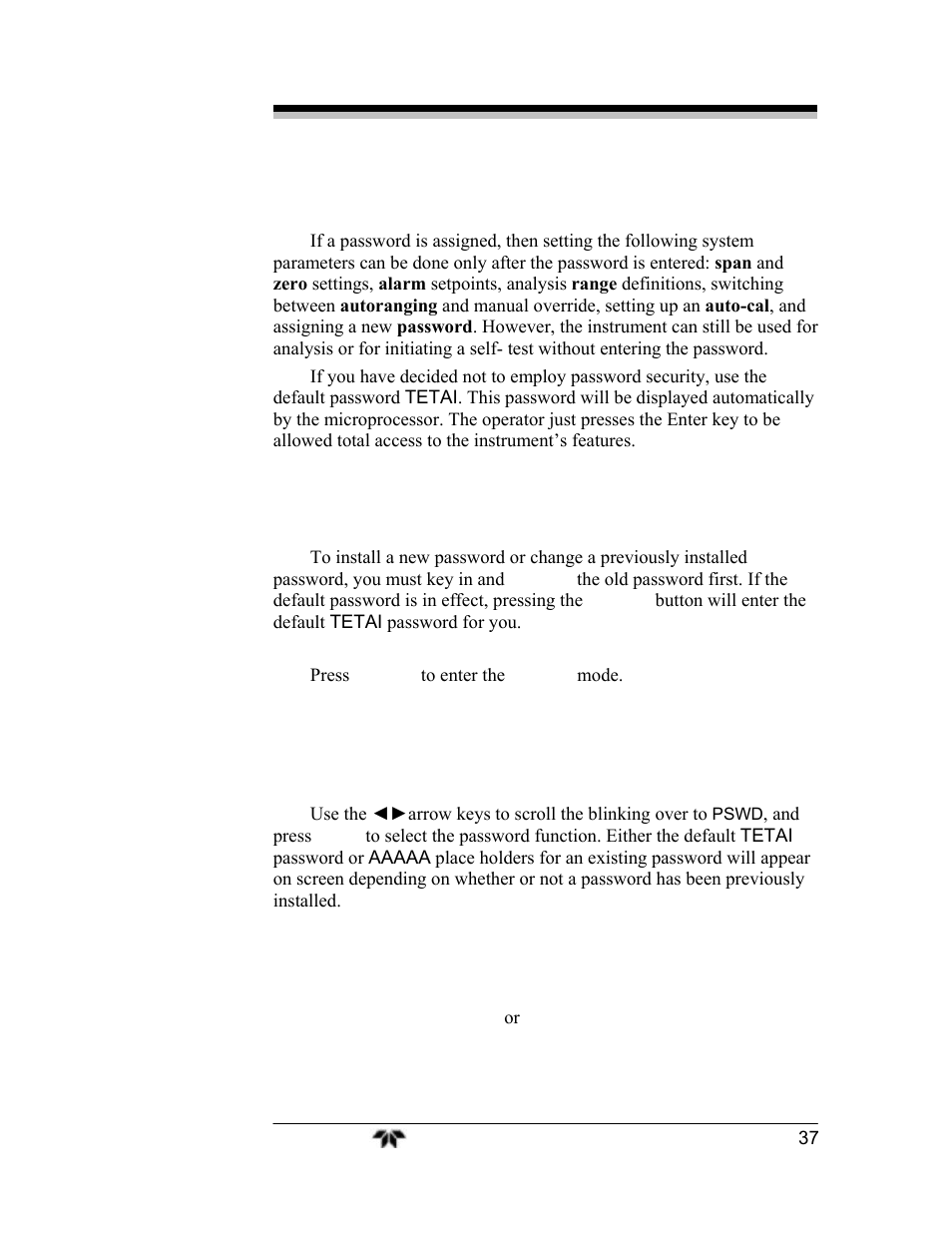 Teledyne 3000TA-EU - General purpose trace oxygen analyzer User Manual | Page 49 / 89