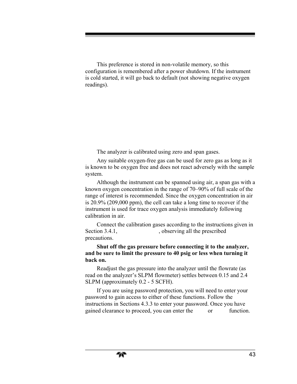 Teledyne 3000TA-EU - General purpose trace oxygen analyzer User Manual | Page 55 / 89