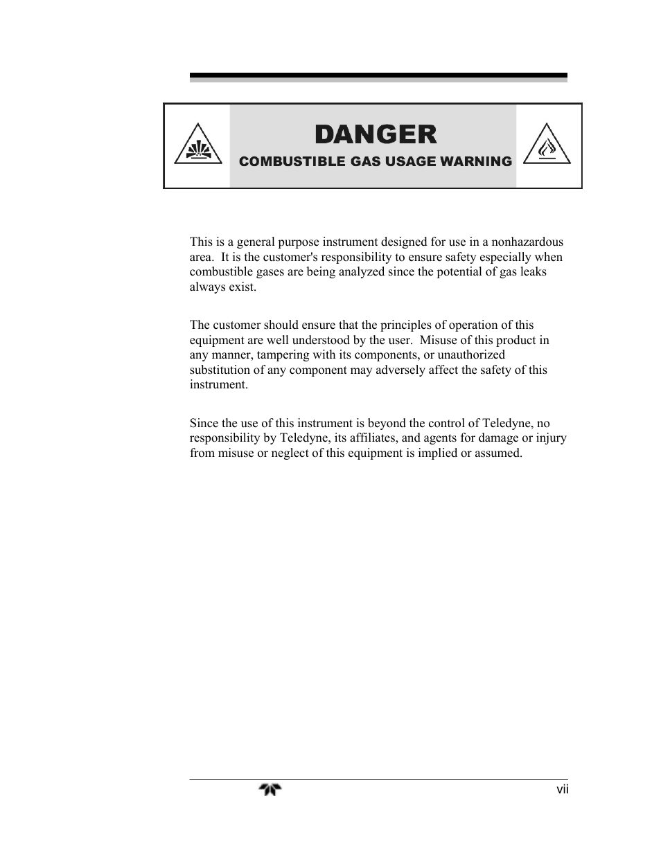 Teledyne 3000TA-EU - General purpose trace oxygen analyzer User Manual | Page 7 / 89