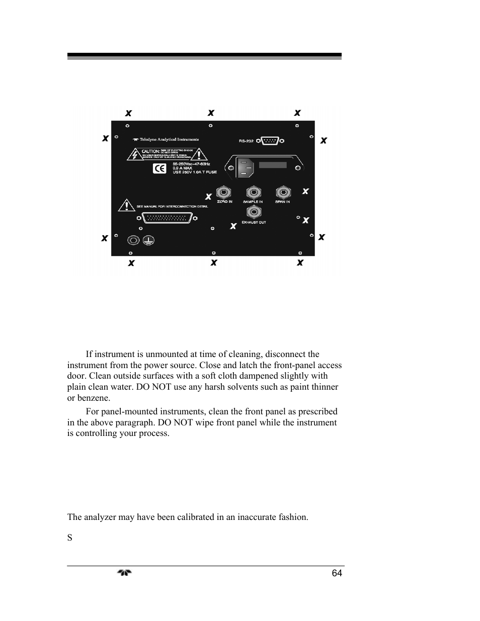 Teledyne 3000TA-EU - General purpose trace oxygen analyzer User Manual | Page 76 / 89