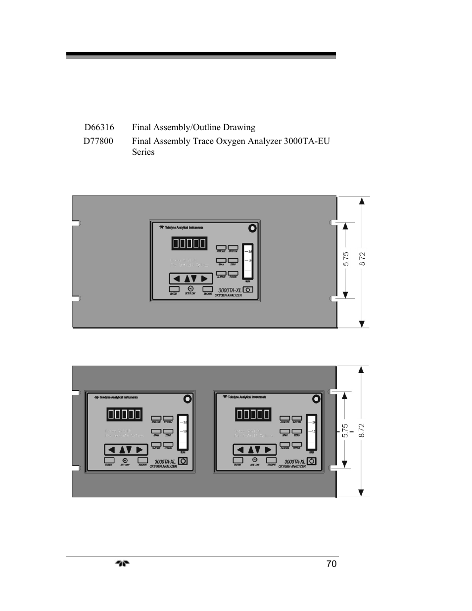 Teledyne 3000TA-EU - General purpose trace oxygen analyzer User Manual | Page 82 / 89