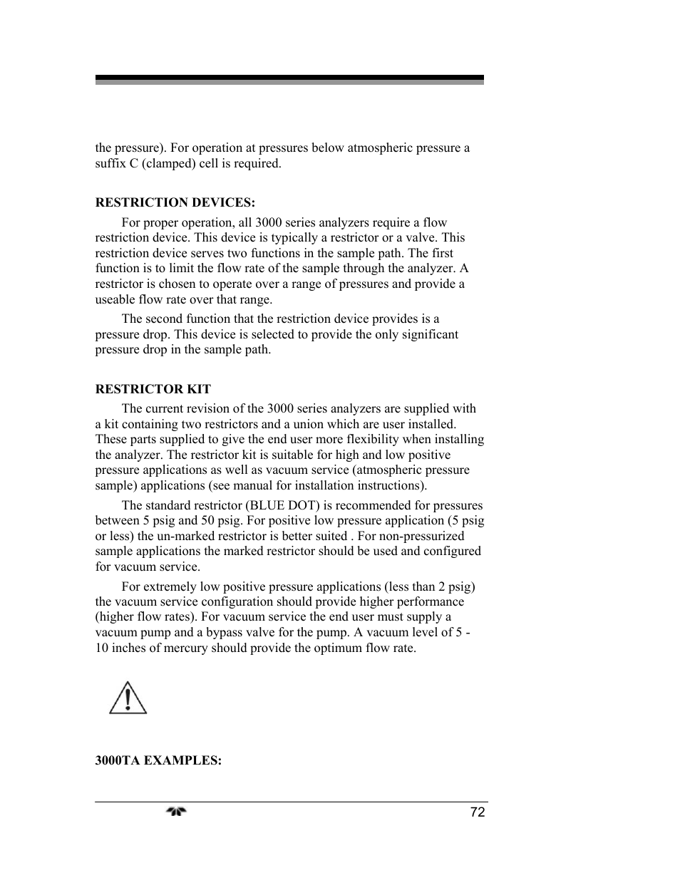 Teledyne 3000TA-EU - General purpose trace oxygen analyzer User Manual | Page 84 / 89