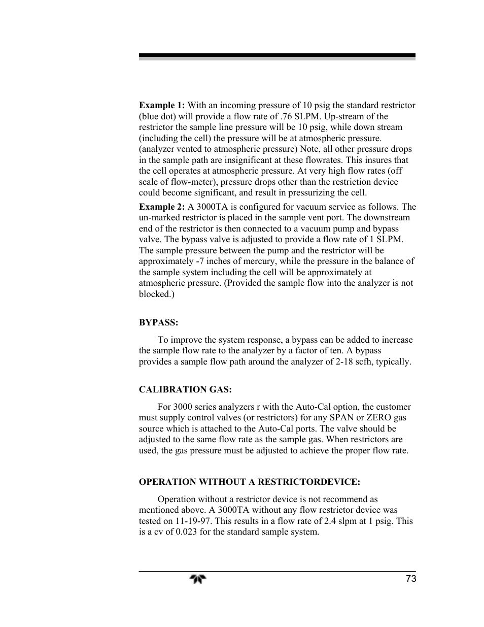 Teledyne 3000TA-EU - General purpose trace oxygen analyzer User Manual | Page 85 / 89