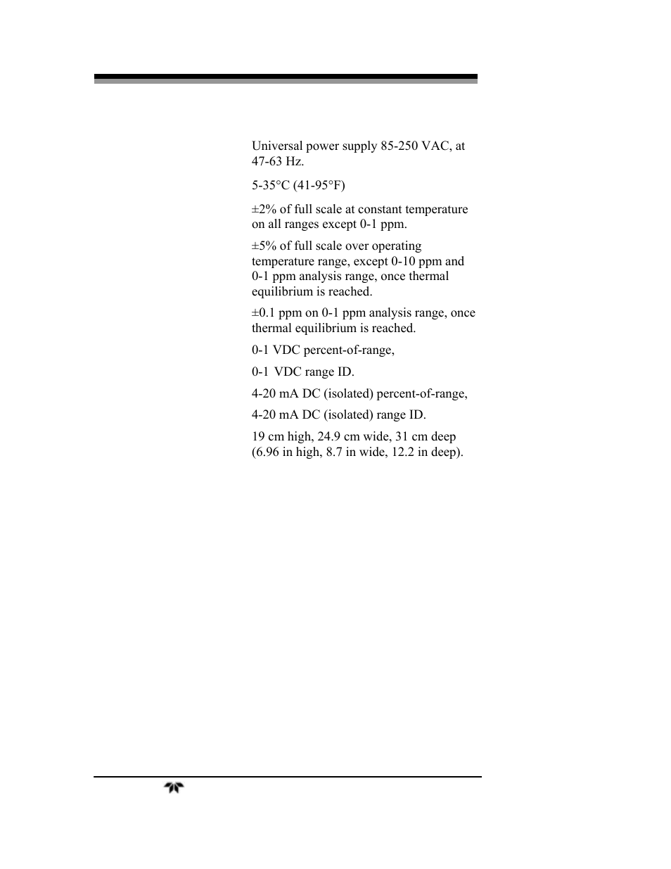 Teledyne 3000TA-XLEU - Trace oxygen analyzer User Manual | Page 100 / 108