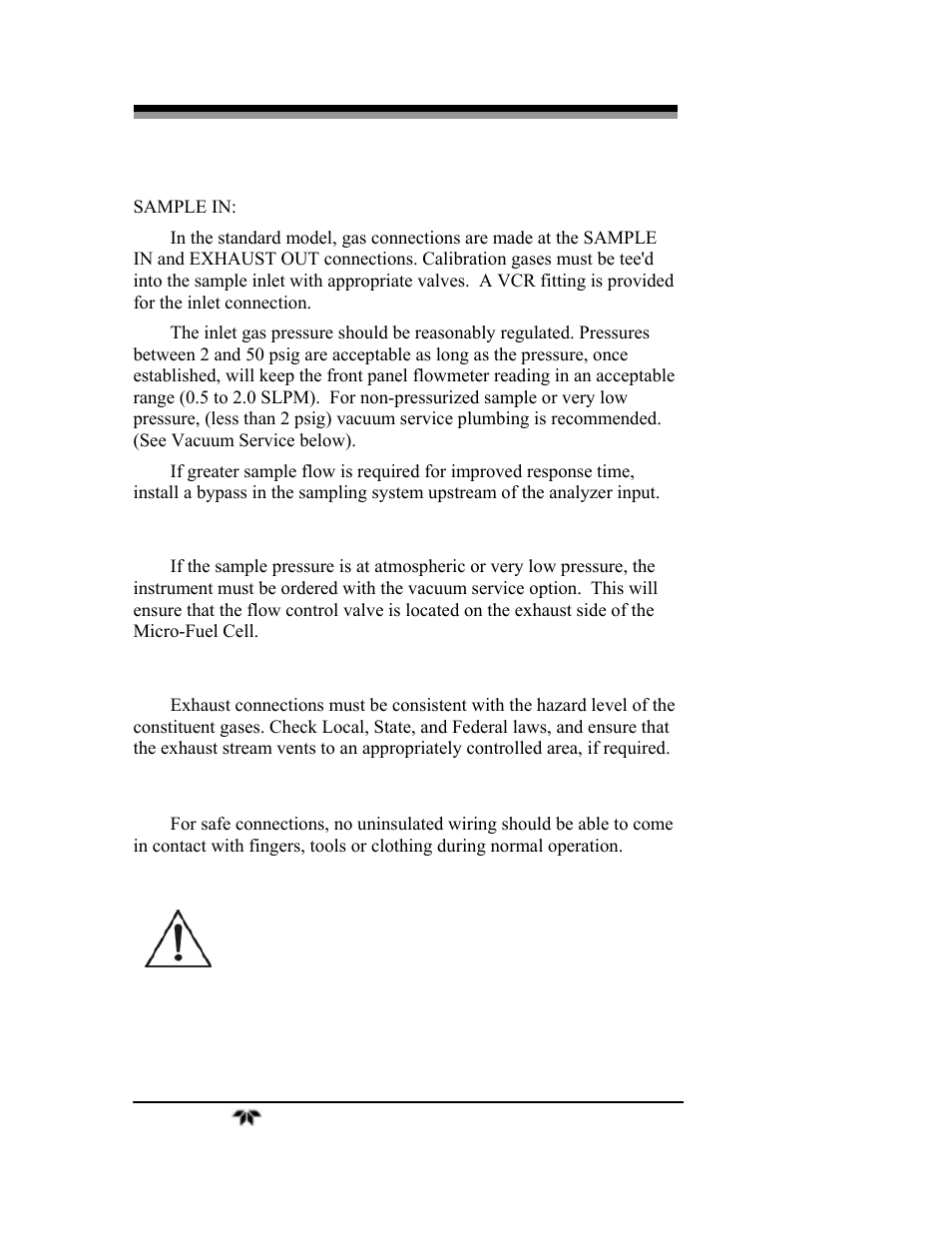 Teledyne 3000TA-XLEU - Trace oxygen analyzer User Manual | Page 38 / 108