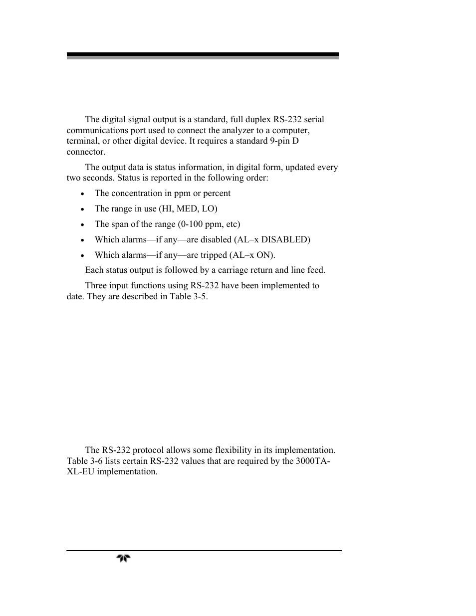 Teledyne 3000TA-XLEU - Trace oxygen analyzer User Manual | Page 46 / 108