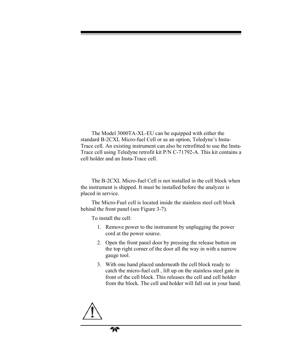 Teledyne 3000TA-XLEU - Trace oxygen analyzer User Manual | Page 47 / 108