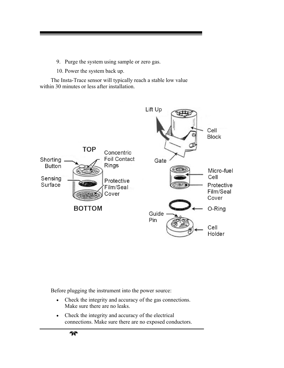 5 testing the system | Teledyne 3000TA-XLEU - Trace oxygen analyzer User Manual | Page 50 / 108