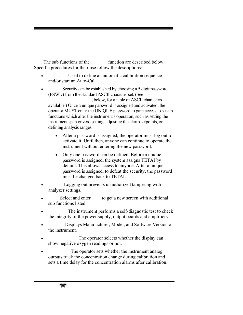 3 the system function | Teledyne 3000TA-XLEU - Trace oxygen analyzer User Manual | Page 56 / 108