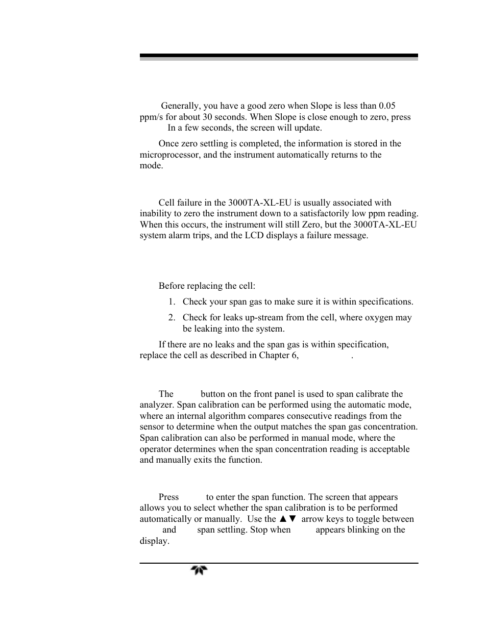 Teledyne 3000TA-XLEU - Trace oxygen analyzer User Manual | Page 67 / 108