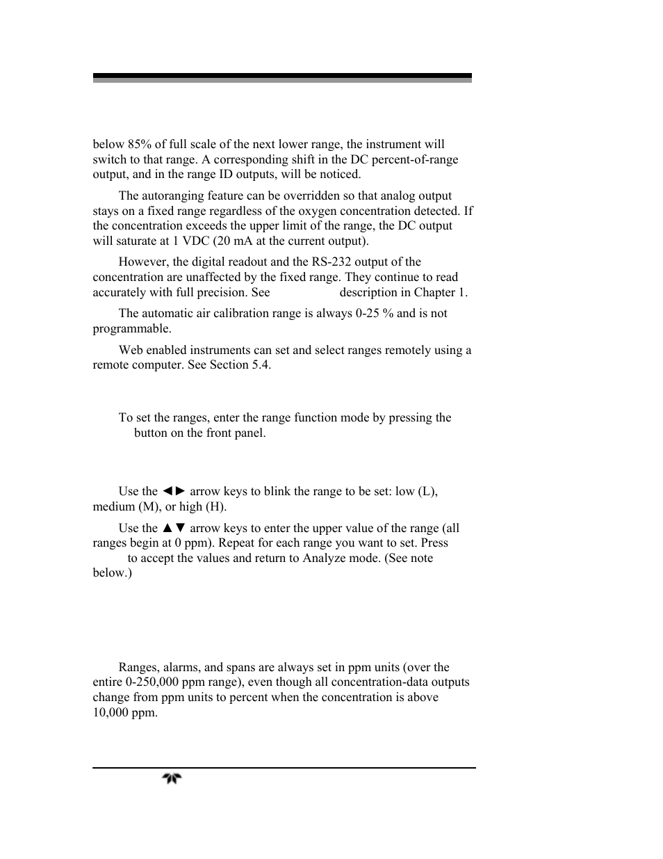 Teledyne 3000TA-XLEU - Trace oxygen analyzer User Manual | Page 74 / 108