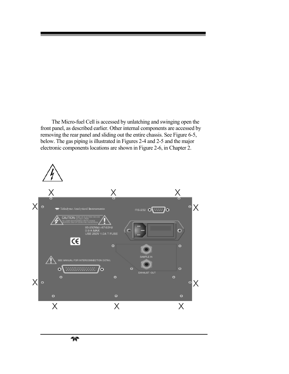 5 major internal components | Teledyne 3000TA-XLEU - Trace oxygen analyzer User Manual | Page 96 / 108