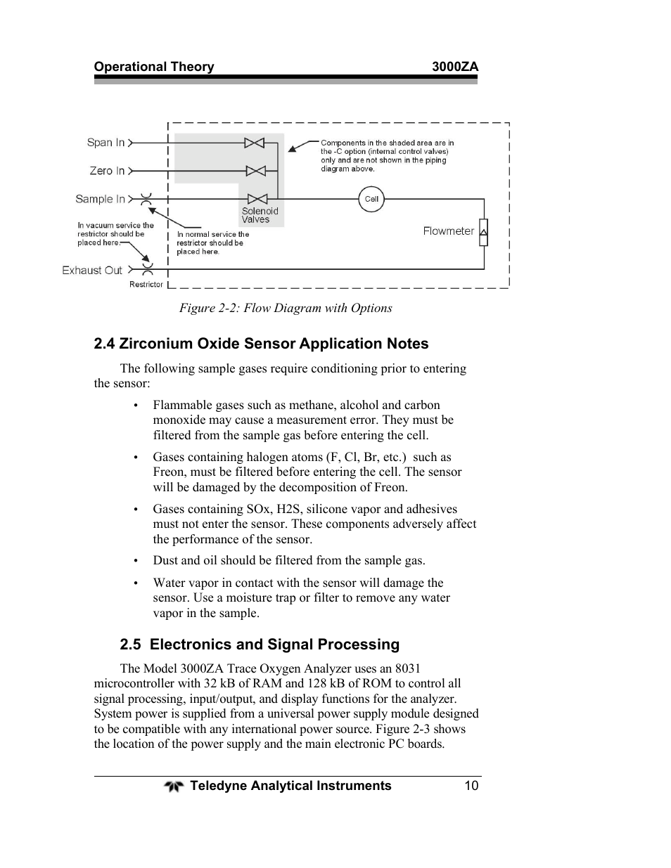 Teledyne 3000ZA - Trace oxygen analyzer User Manual | Page 22 / 81