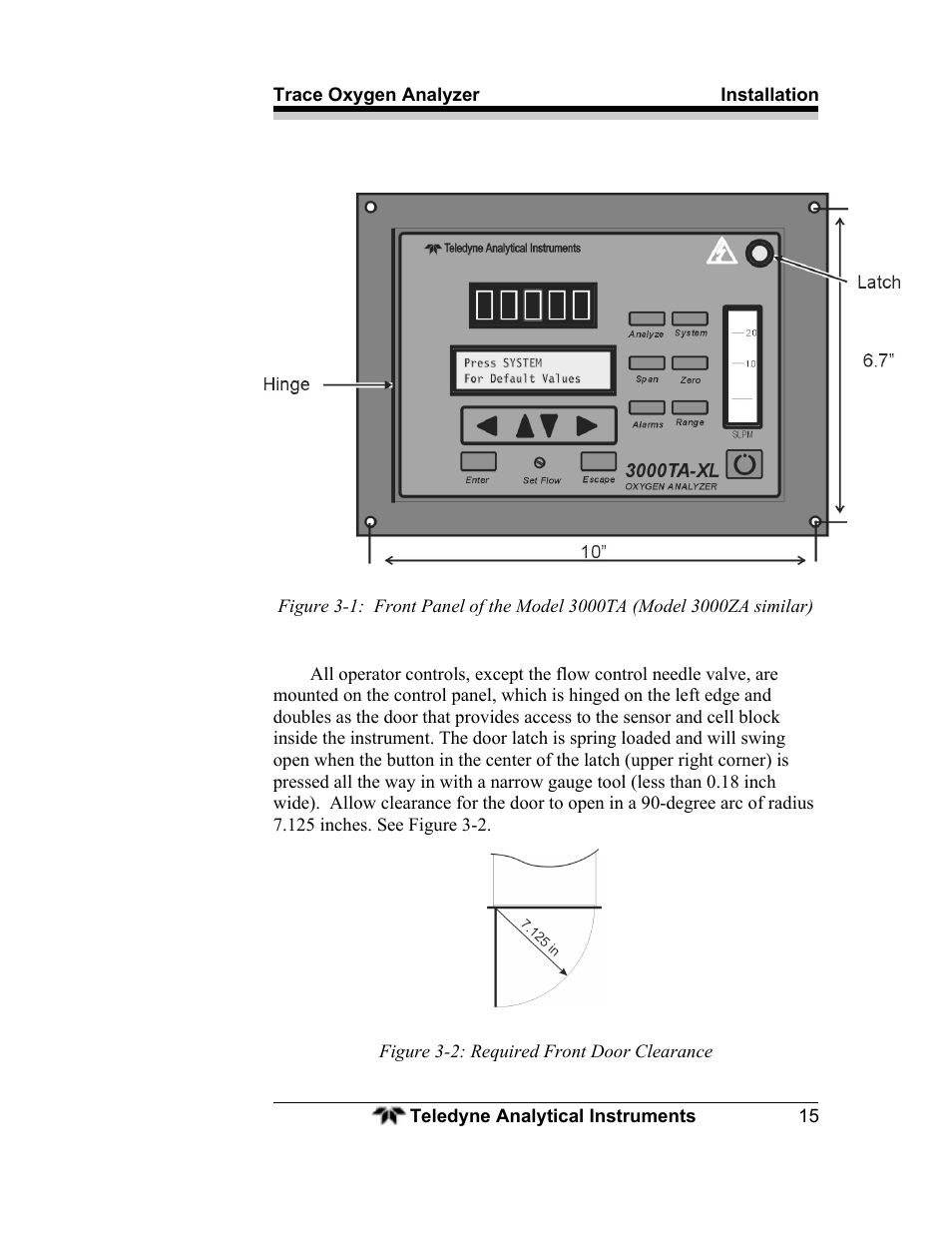 Teledyne 3000ZA - Trace oxygen analyzer User Manual | Page 27 / 81