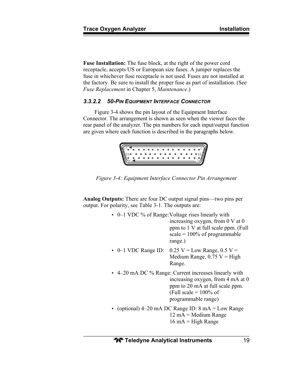 Teledyne 3000ZA - Trace oxygen analyzer User Manual | Page 31 / 81