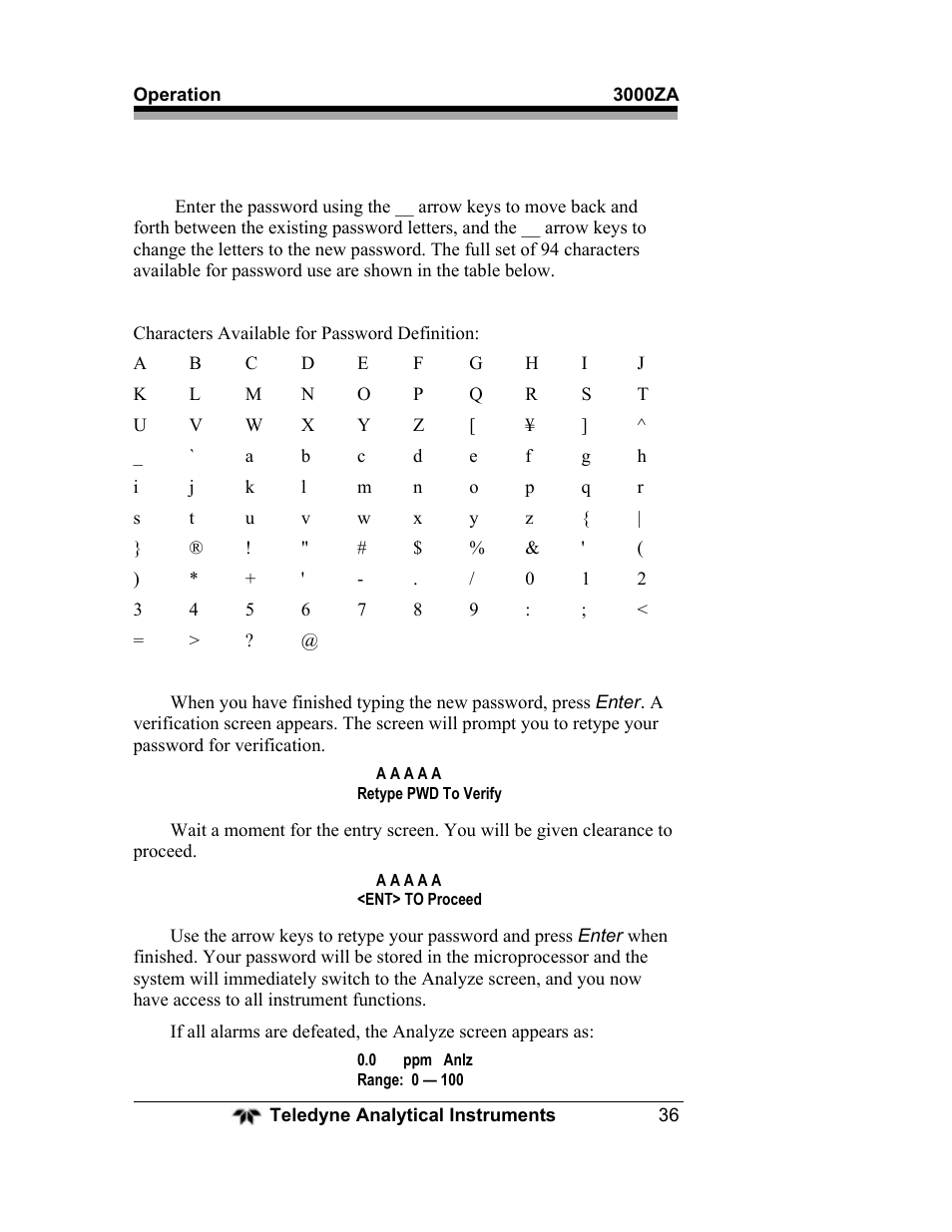 Teledyne 3000ZA - Trace oxygen analyzer User Manual | Page 48 / 81