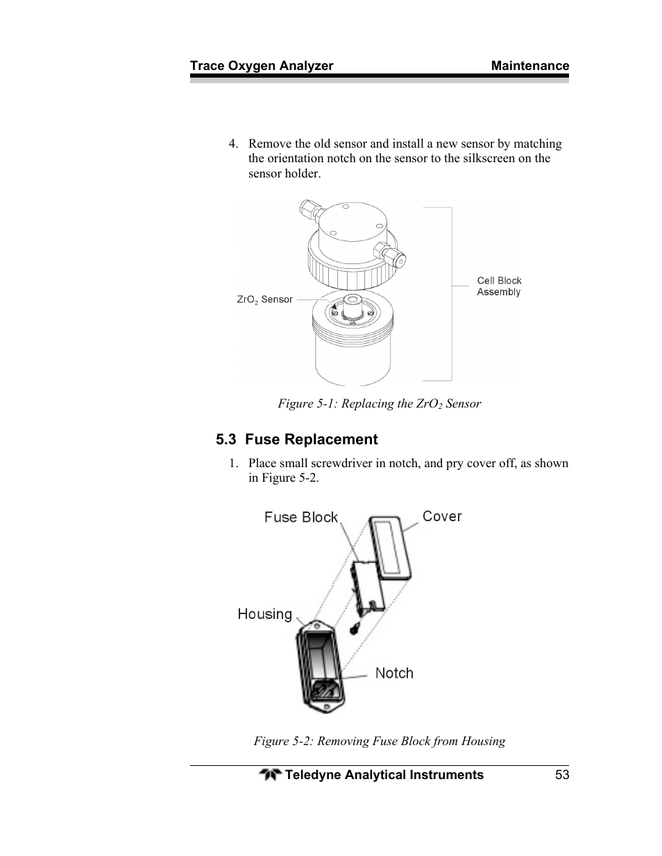 Teledyne 3000ZA - Trace oxygen analyzer User Manual | Page 65 / 81