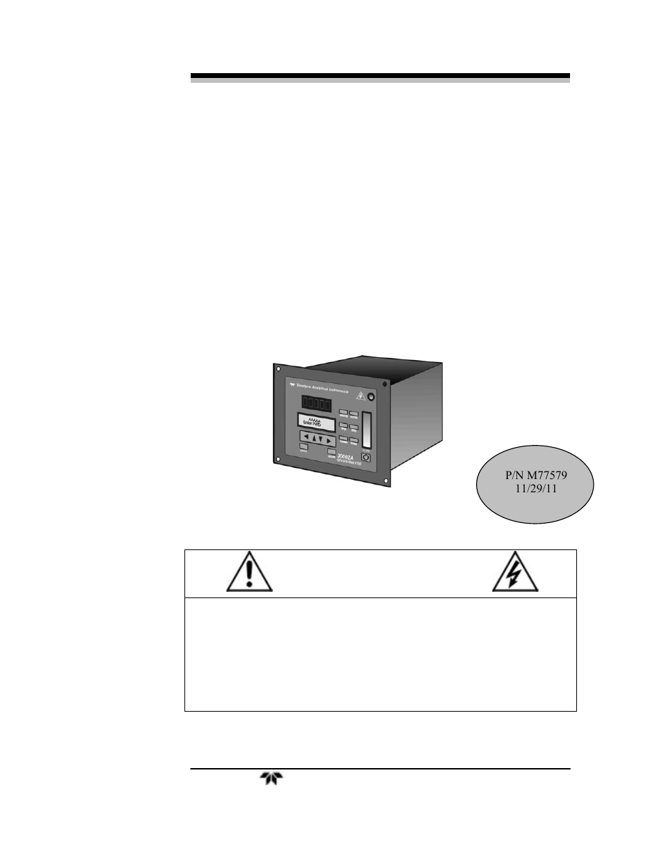 Teledyne 3000ZA-3X - Trace oxygen analyzer User Manual | 72 pages