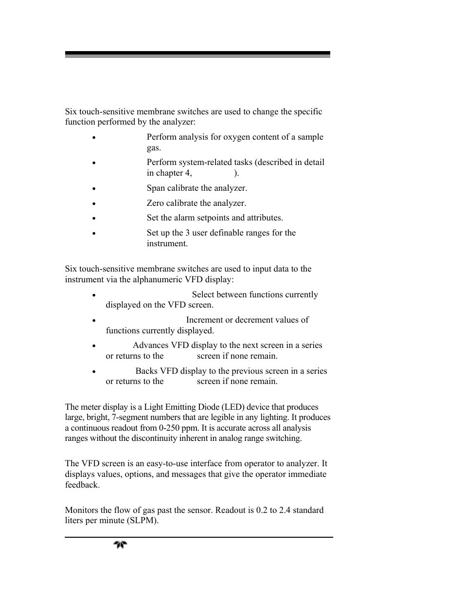 Teledyne 3000ZA-3X - Trace oxygen analyzer User Manual | Page 16 / 72