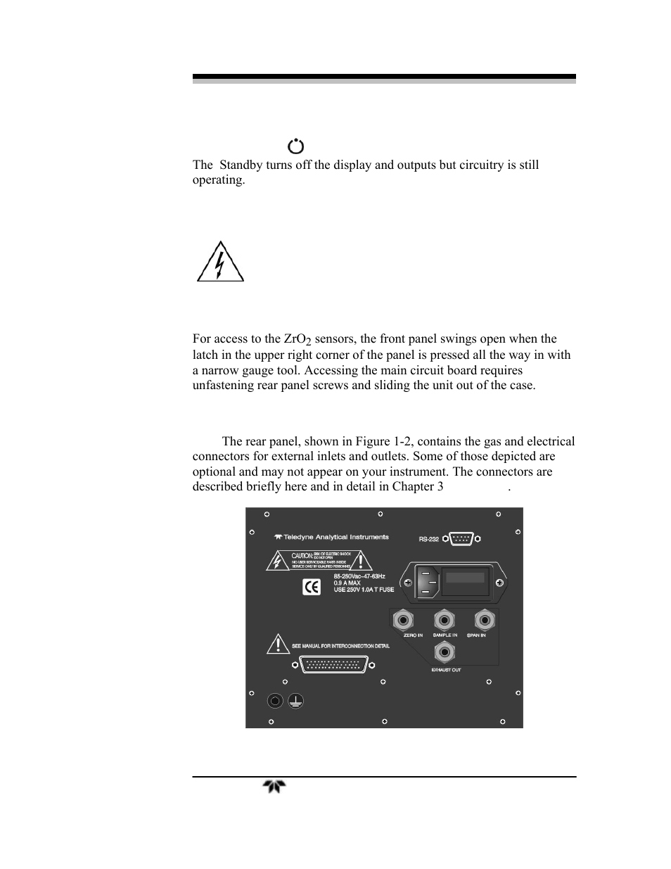 Teledyne 3000ZA-3X - Trace oxygen analyzer User Manual | Page 17 / 72