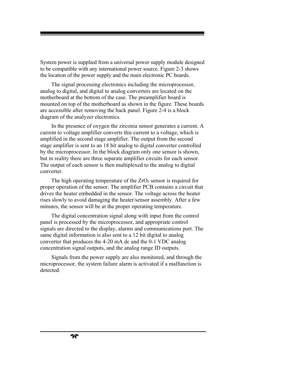 Teledyne 3000ZA-3X - Trace oxygen analyzer User Manual | Page 22 / 72