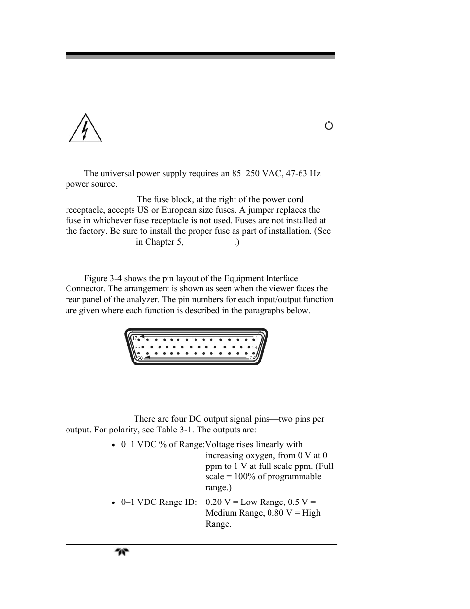 Teledyne 3000ZA-3X - Trace oxygen analyzer User Manual | Page 30 / 72