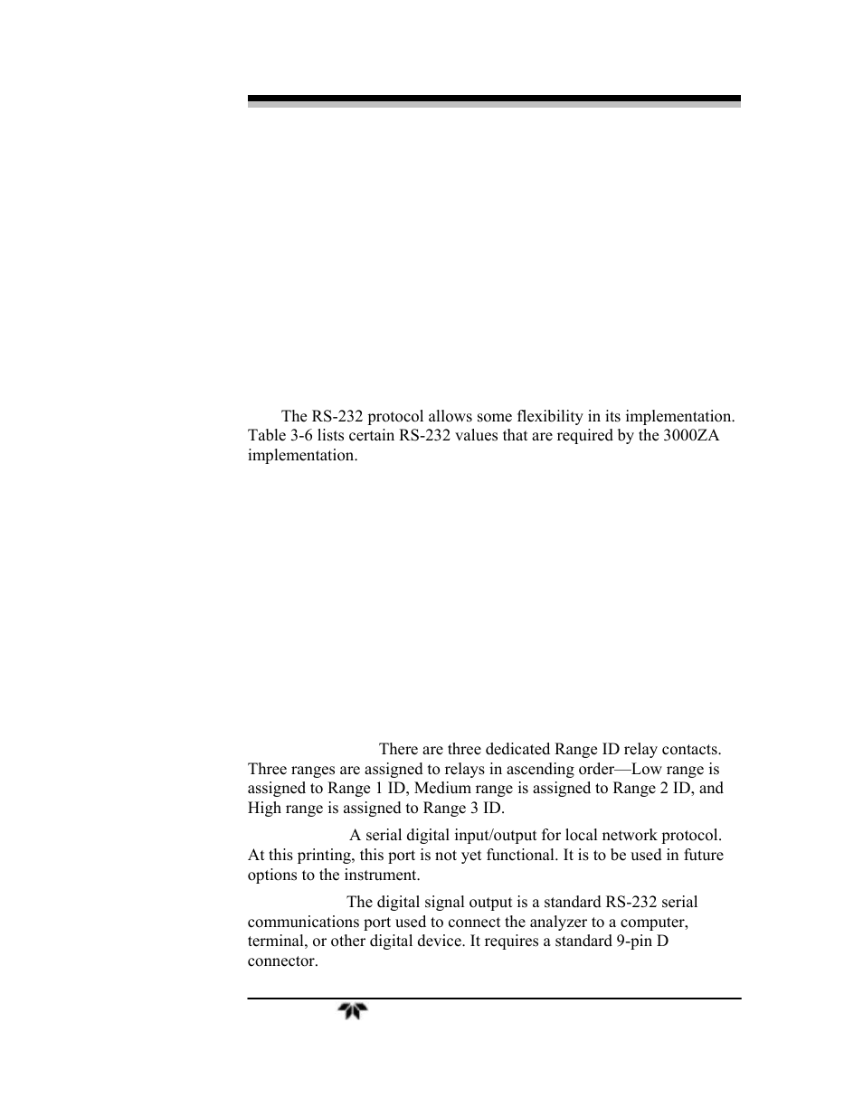 Teledyne 3000ZA-3X - Trace oxygen analyzer User Manual | Page 37 / 72