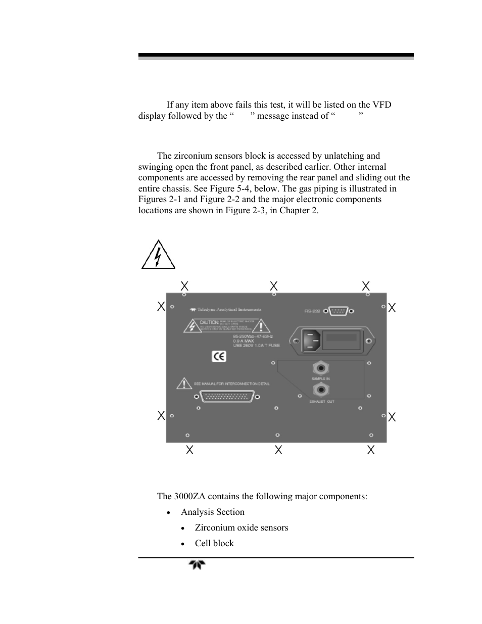 Teledyne 3000ZA-3X - Trace oxygen analyzer User Manual | Page 61 / 72