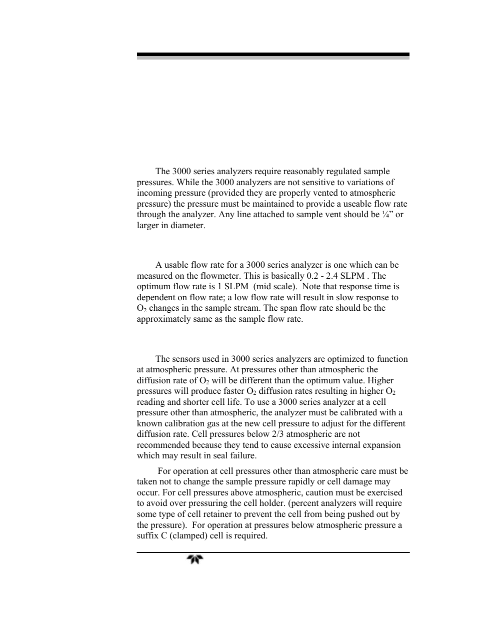 Teledyne 3000ZA-3X - Trace oxygen analyzer User Manual | Page 69 / 72