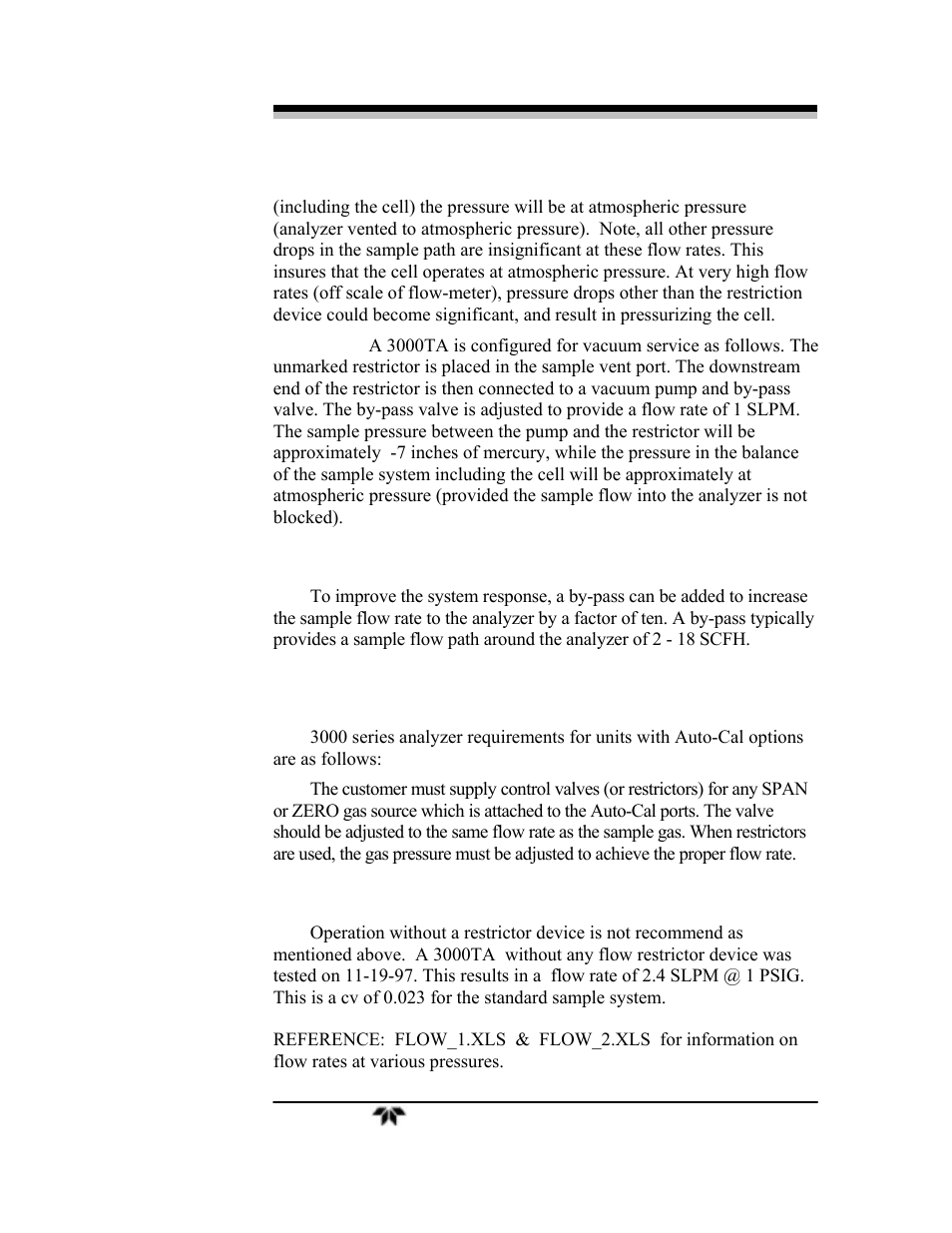 Teledyne 3000ZA-3X - Trace oxygen analyzer User Manual | Page 71 / 72