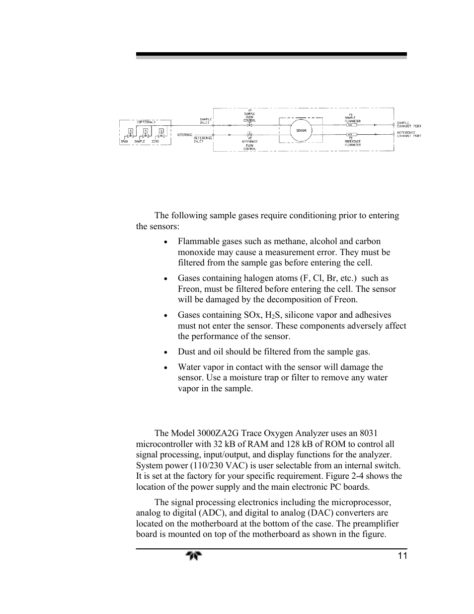 5 electronics and signal processing | Teledyne 3000ZA2G - Zirconium oxide analyzer User Manual | Page 23 / 72