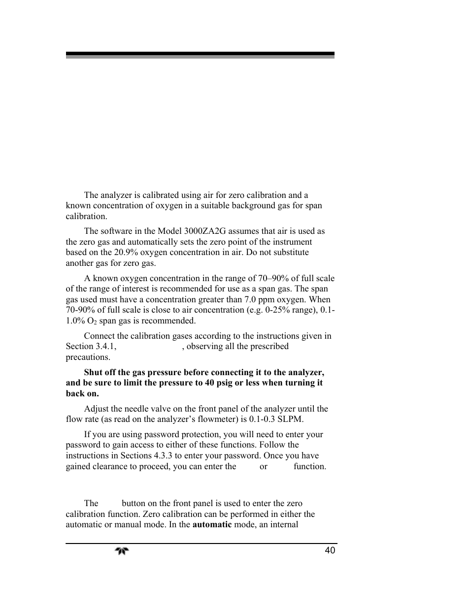 Teledyne 3000ZA2G - Zirconium oxide analyzer User Manual | Page 52 / 72