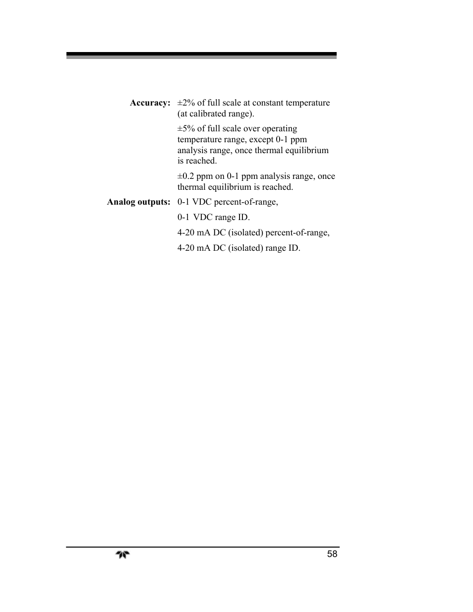 Teledyne 3000ZA2G - Zirconium oxide analyzer User Manual | Page 70 / 72