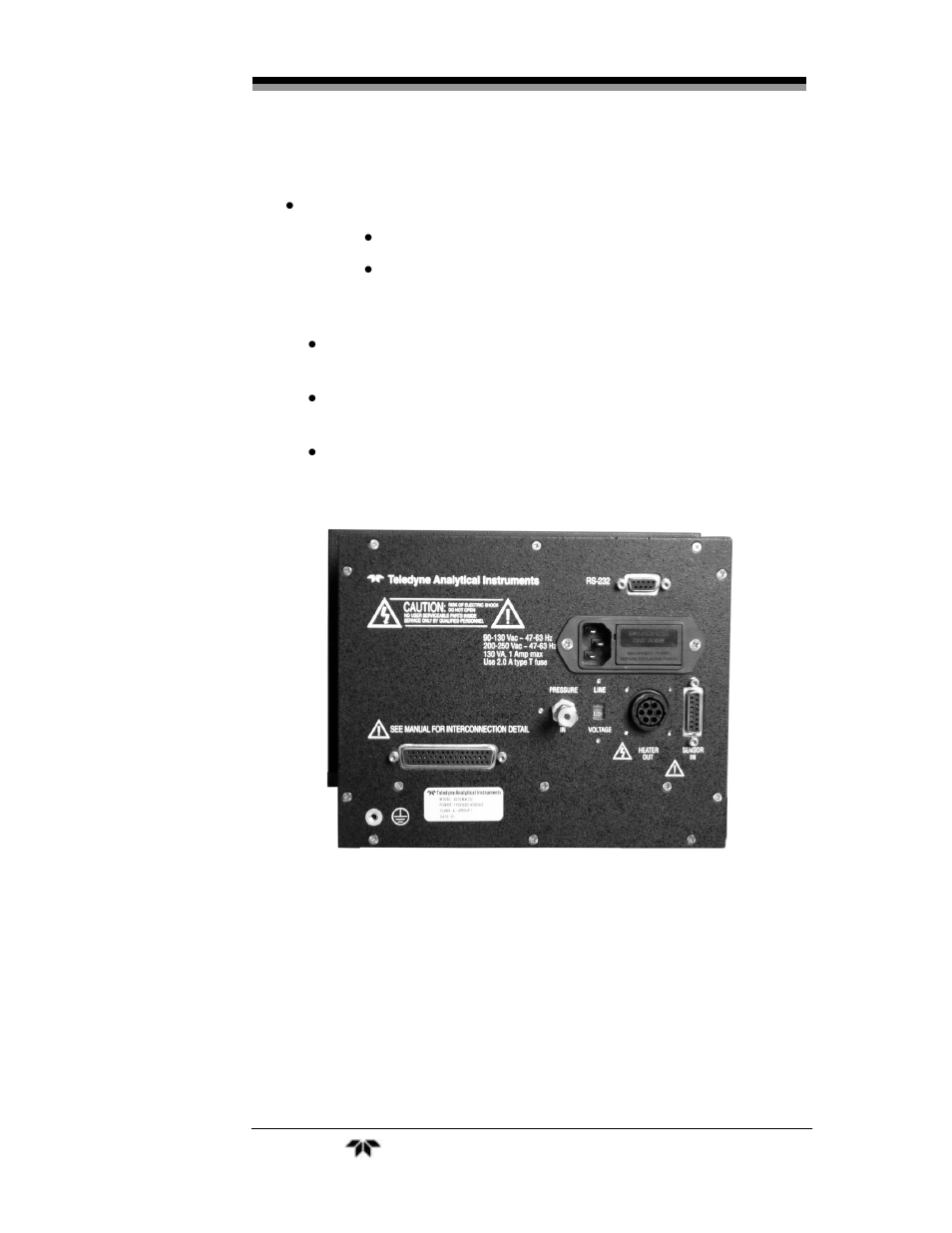 Teledyne 3010MA - Paramagnetic oxygen analyzer, includes 0-100% range User Manual | Page 18 / 88